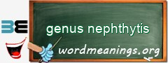 WordMeaning blackboard for genus nephthytis